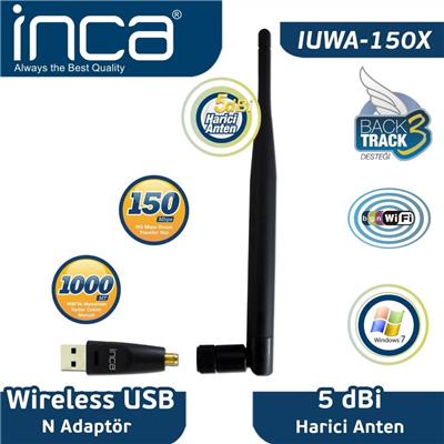 Inca IUWA-150X 150 Mbps 11N Harici 5dbi Anten Wireless Adaptör Bilgisayar Aksesuar